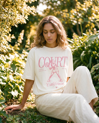CALIFORNIA TENNIS COURT Oversized Tee