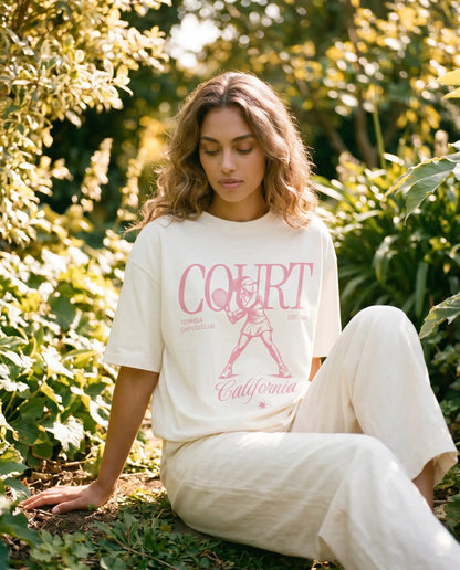 CALIFORNIA TENNIS COURT Oversized Tee