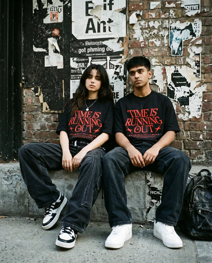 TIME IS RUNNING OUT Oversized Tee