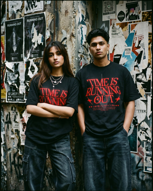 TIME IS RUNNING OUT Oversized Tee