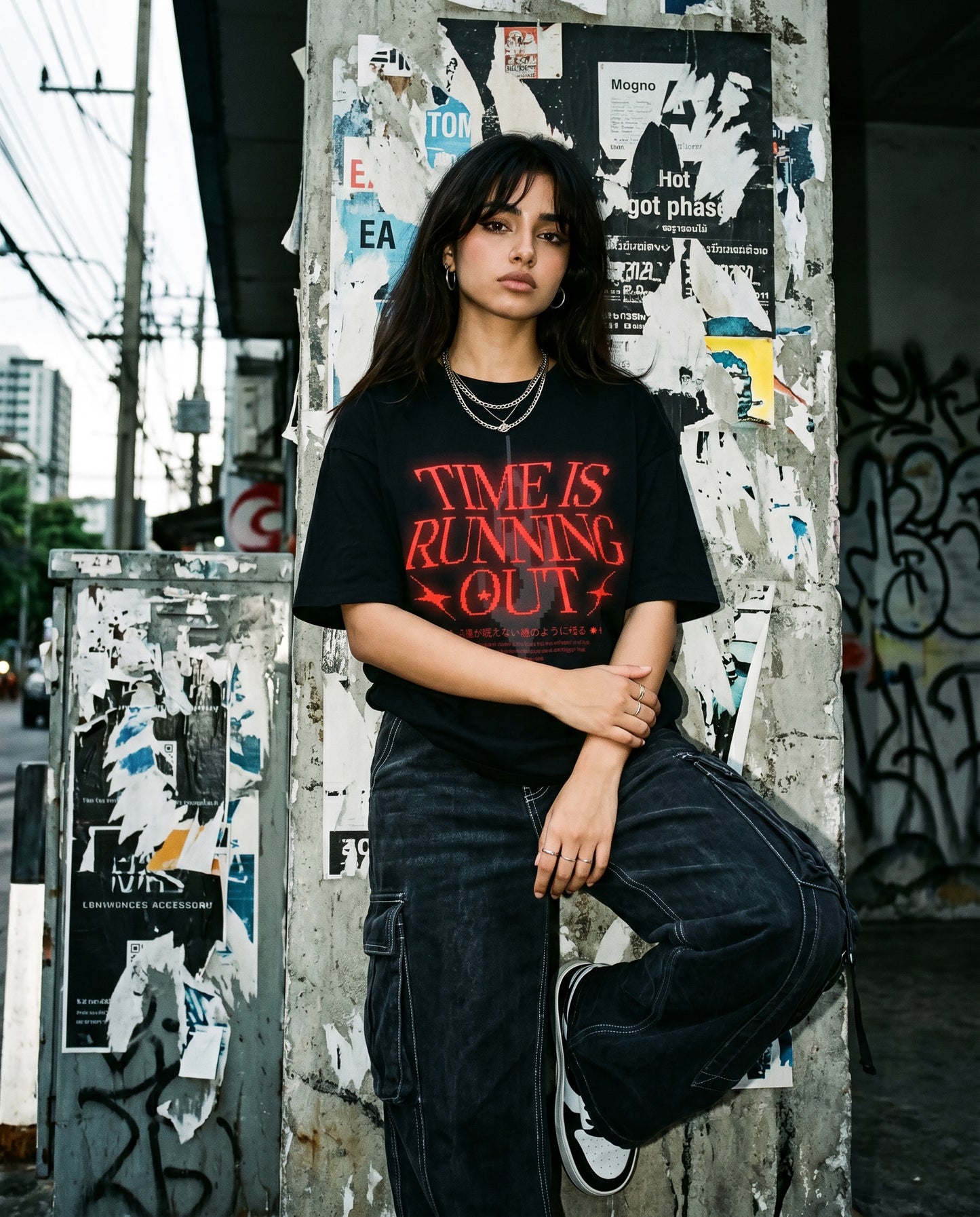 TIME IS RUNNING OUT Oversized Tee